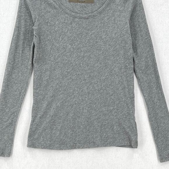 ENZA COSTA Cashmere Long Sleeve Easy Scoop Top Womens Small Smoke Gray NEW - Picture 6 of 11